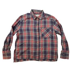 Comfort‎ Outfitter Women's 2X Blue Red Green Plaid Flannel LS Button Up Shirt